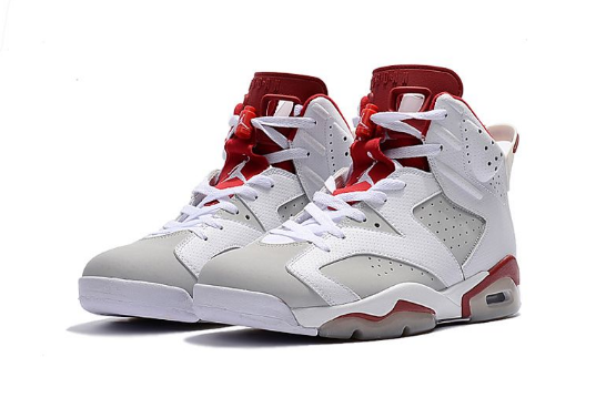 Air Jordan 6 Retro Alternate White Pure Platinum-Gym Red - Click Image to Close